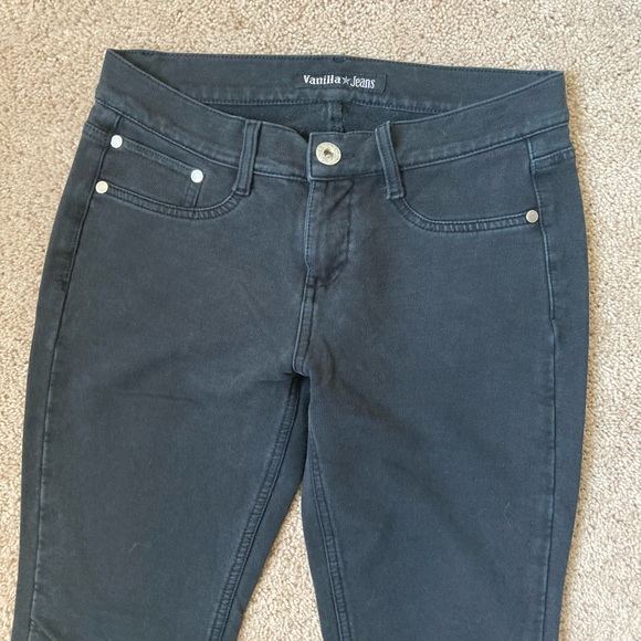 Vintage Y2K low rise jeans size 5 black skinny - Picture 2 of 5